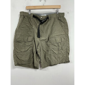 Mens Croft & Barrow Cargo Shorts 38 Army Green Elastic Waist